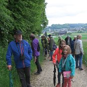 Zuerst führt der Weg dem Wald entlang